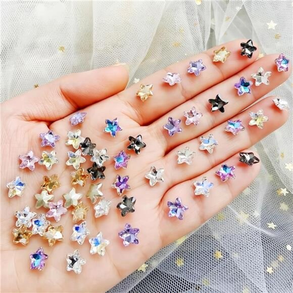 100PCS Starfish Nail Art Charms 3D Zircon Nail Charms and Gems Cute Mini Sea - Picture 1 of 7